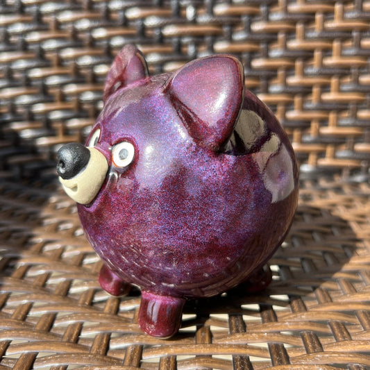 Handmade Rock Dog Collectible - Grape