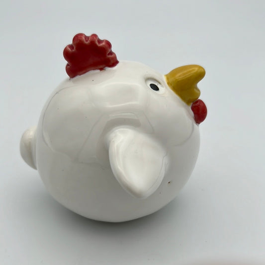 Handmade Rock Hen Collectible - Snow White