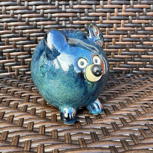 Handmade Rock Dog Collectible - Night Sky