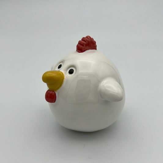 Handmade Rock Hen Collectible - Snow White