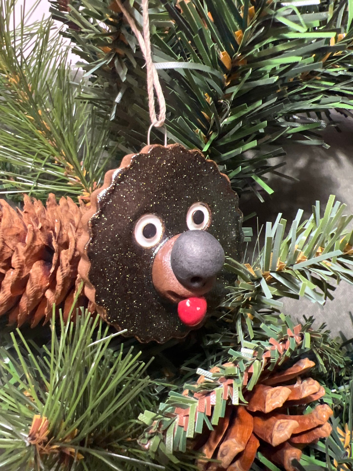 Handmade Rock Dogs Ornament - Cosmic Glitter