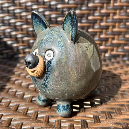 Handmade Rock Dog Collectible - Coyote