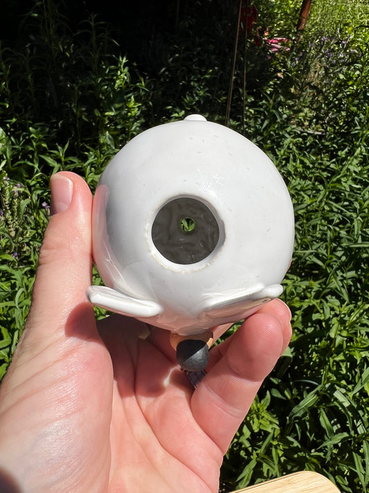 Handmade Rock Dog Planter Collectible - Snow