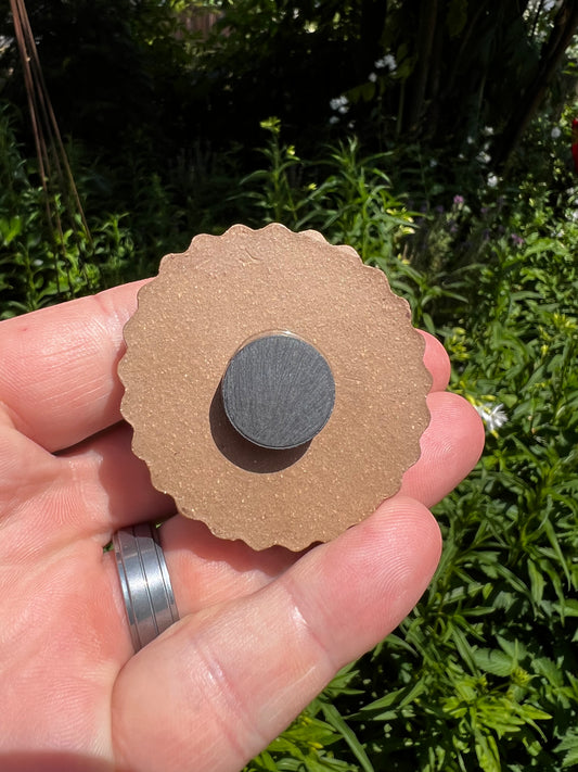 Handmade Rock Dogs Magnet - White