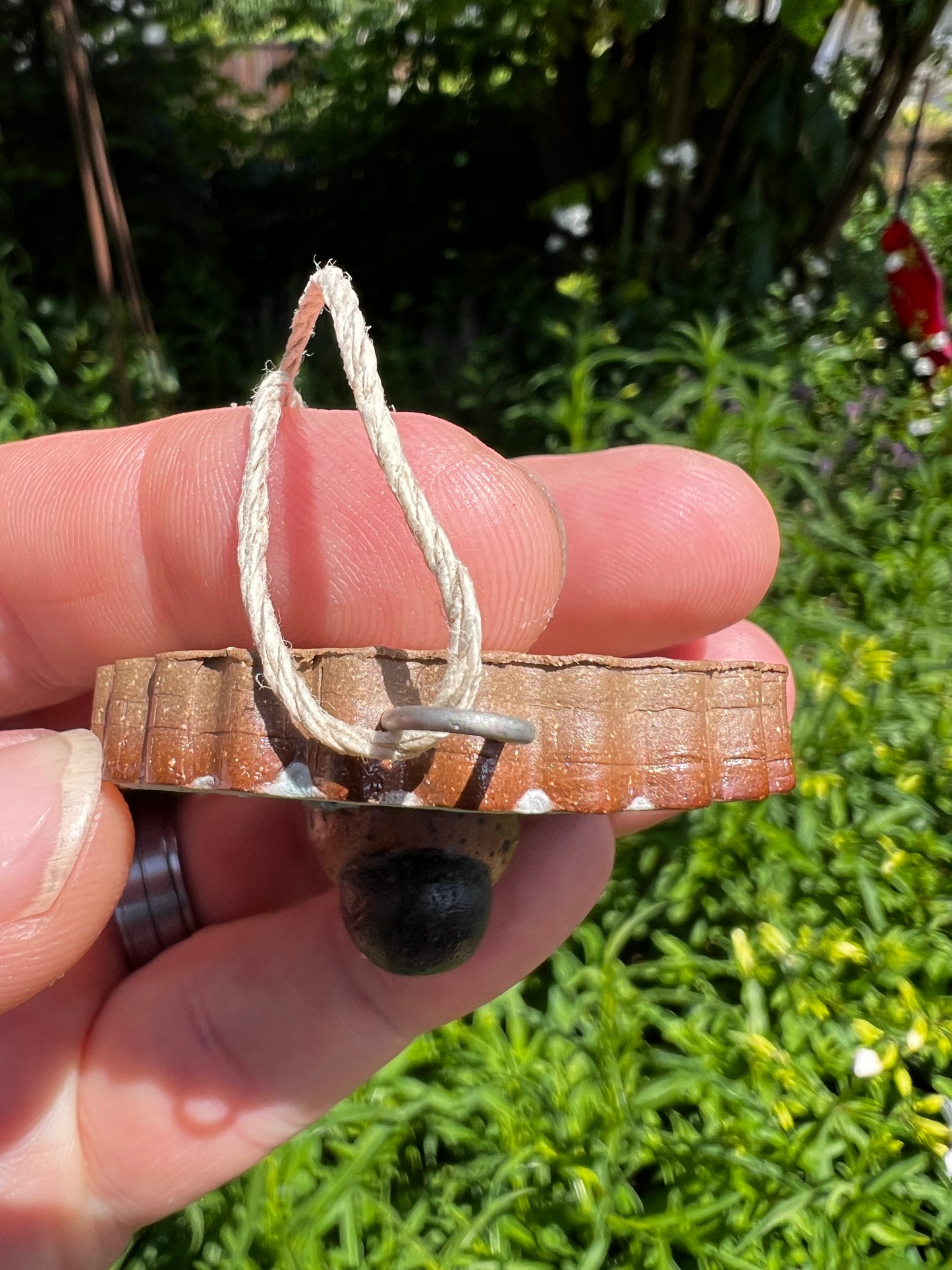 Handmade Rock Dogs Ornament - Aqua