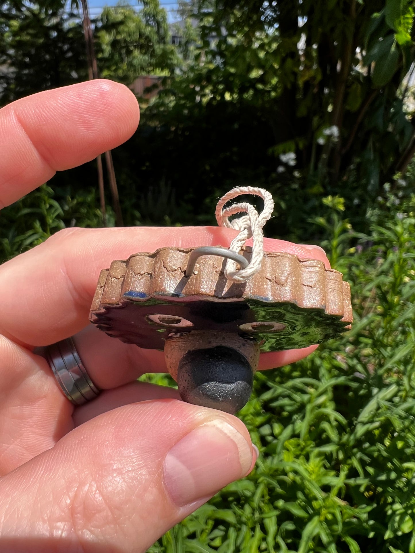 Handmade Rock Dogs Ornament - Cobalt