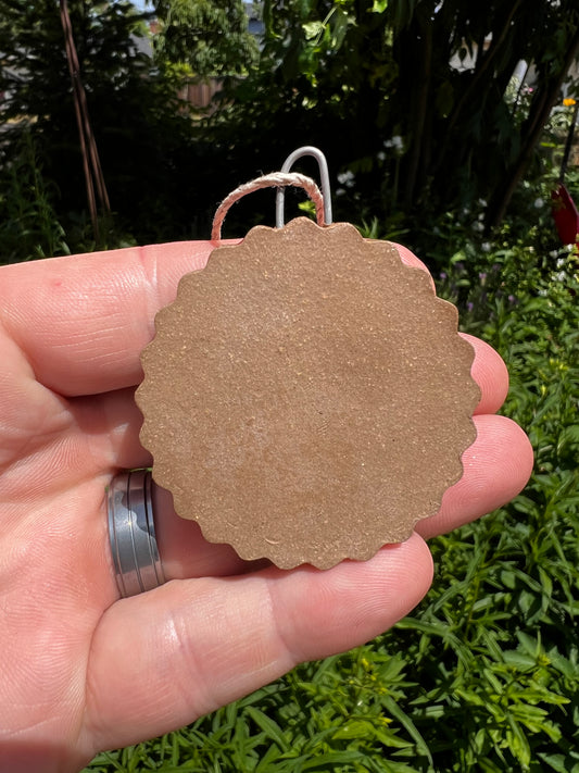 Handmade Rock Dogs Ornament - Red