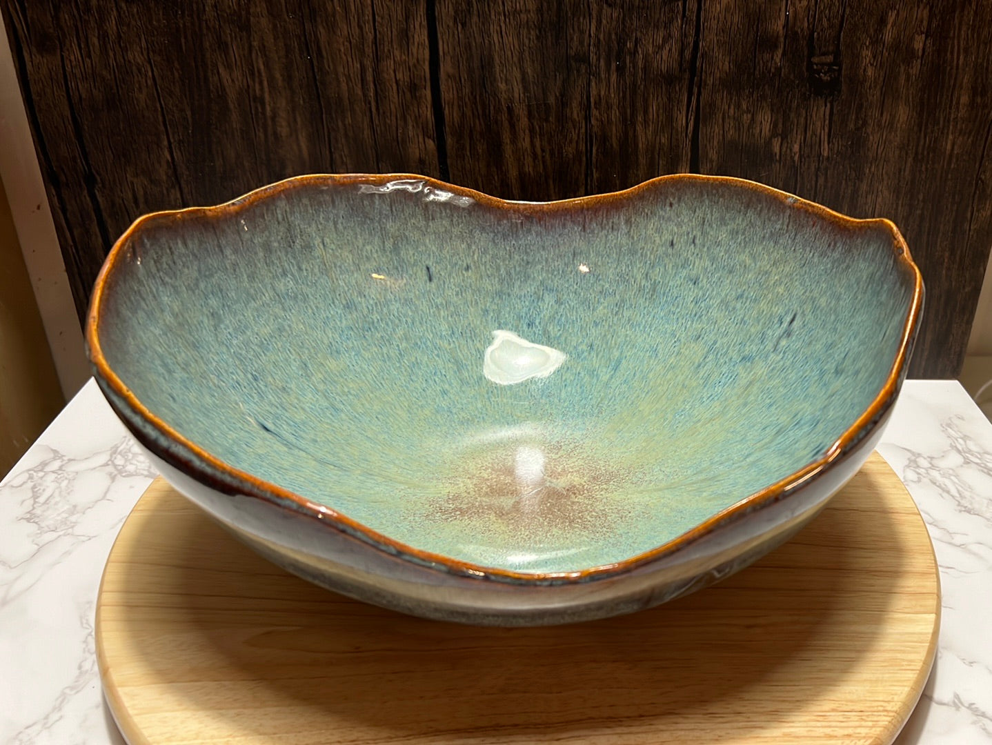Centerpiece Serving Bowl | ROCK HOME Collection | 12” long x 10” wide x 6” tall