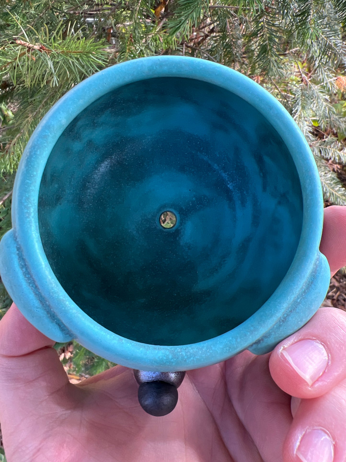 Rock Dogs Planter w/ drip hole - Aqua