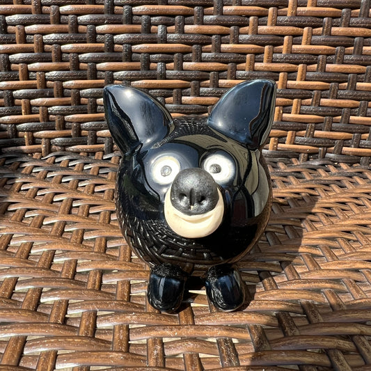 Handmade Rock Dog Collectible - Pint-sized Black