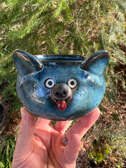 Rock Dogs Planter w/ drip hole - Deep Sea