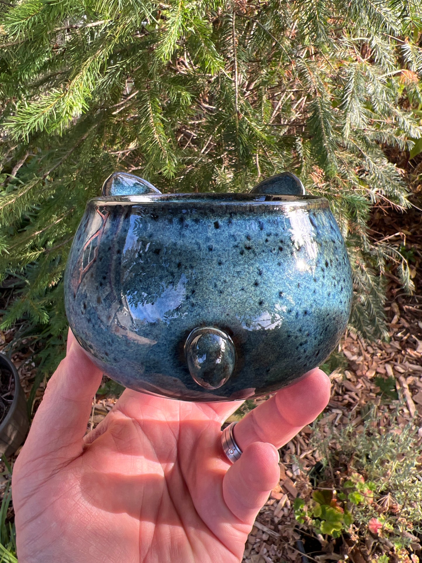 Rock Dogs Planter w/ drip hole - Deep Sea