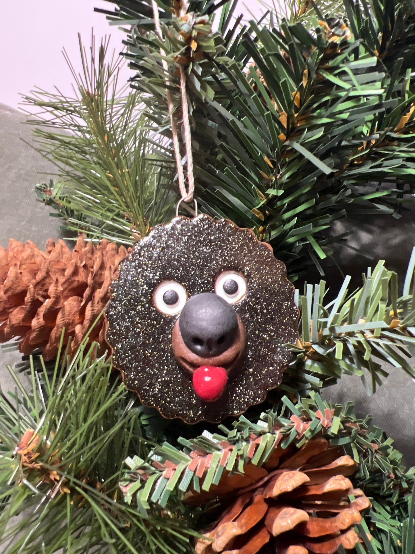 Handmade Rock Dogs Ornament - Cosmic Glitter