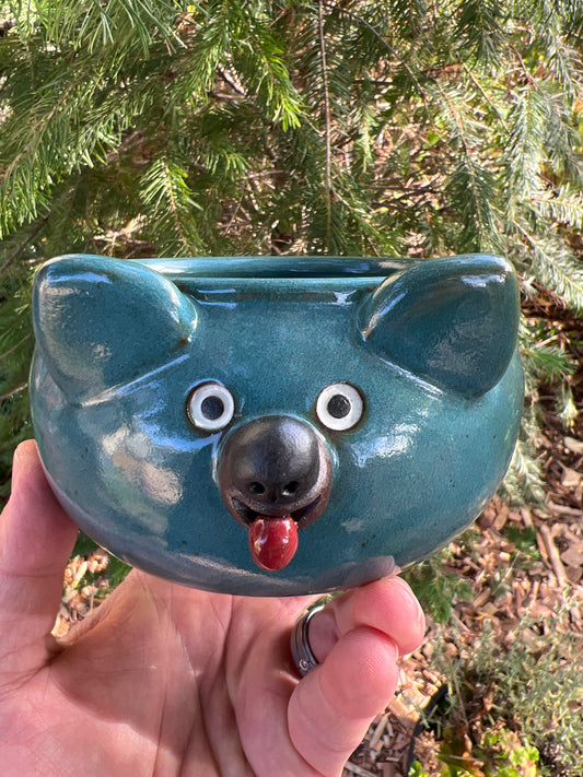 Rock Dogs Planter w/ drip hole - Turquoise