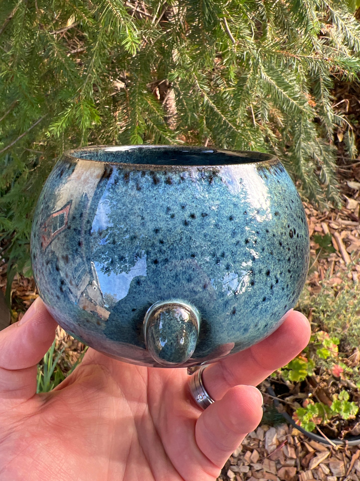 Rock Dogs Planter w/ drip hole - Deep Sea