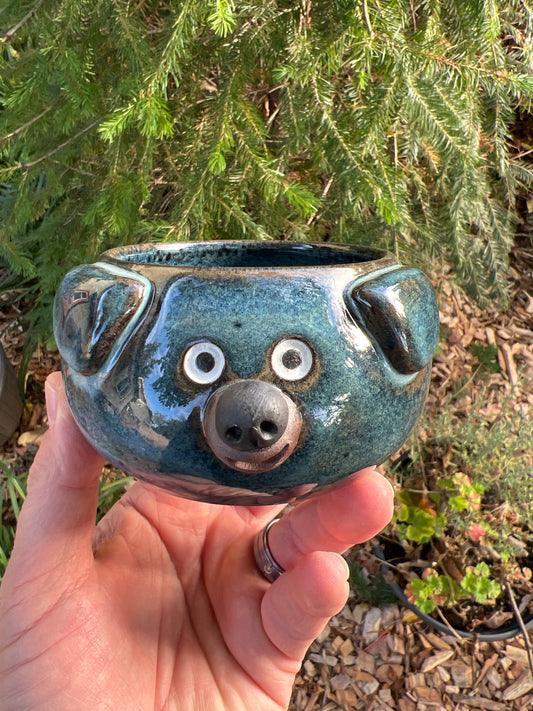 Rock Dogs Planter w/ drip hole - Deep Sea