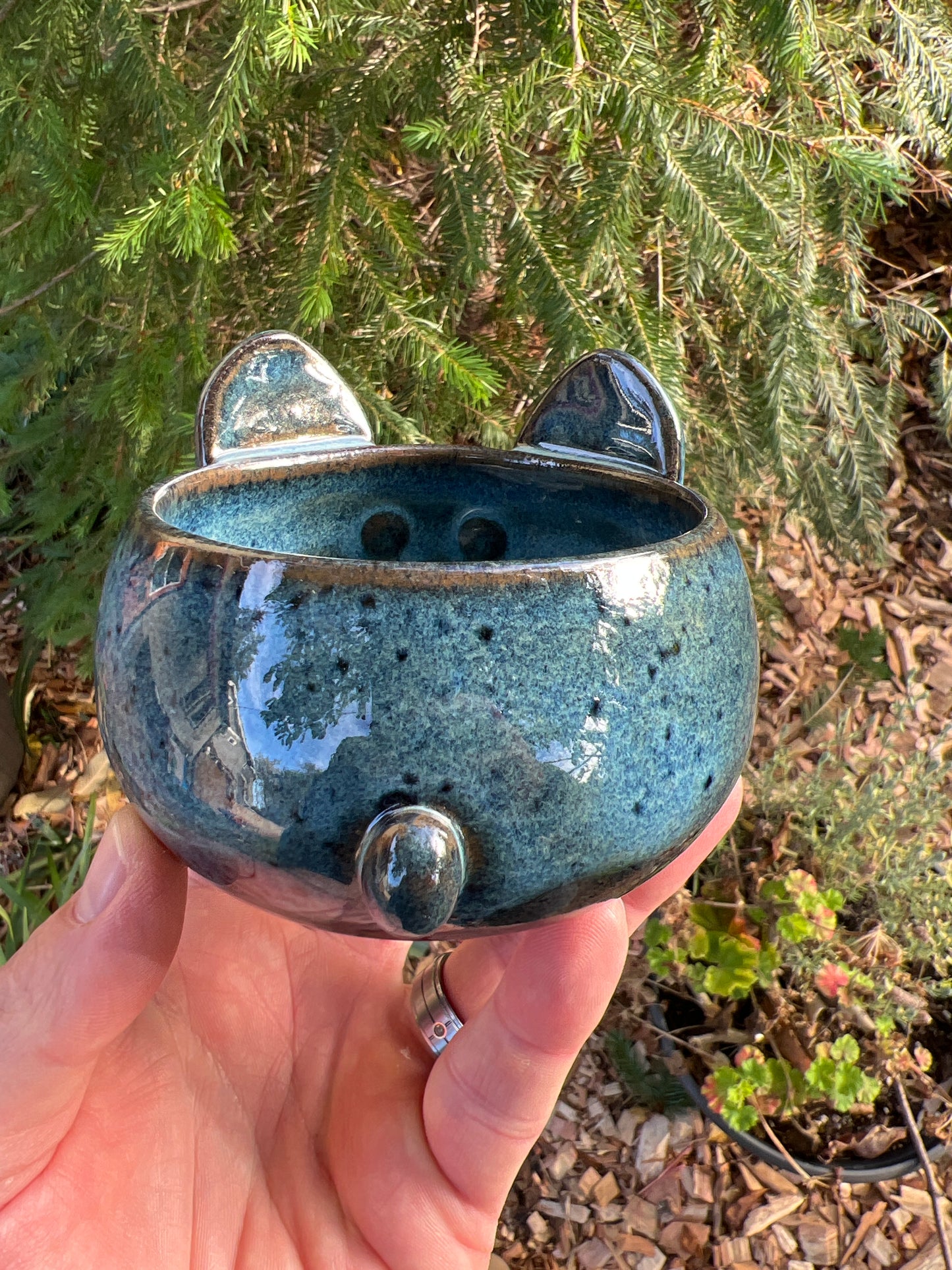 Rock Dogs Planter w/ drip hole - Deep Sea