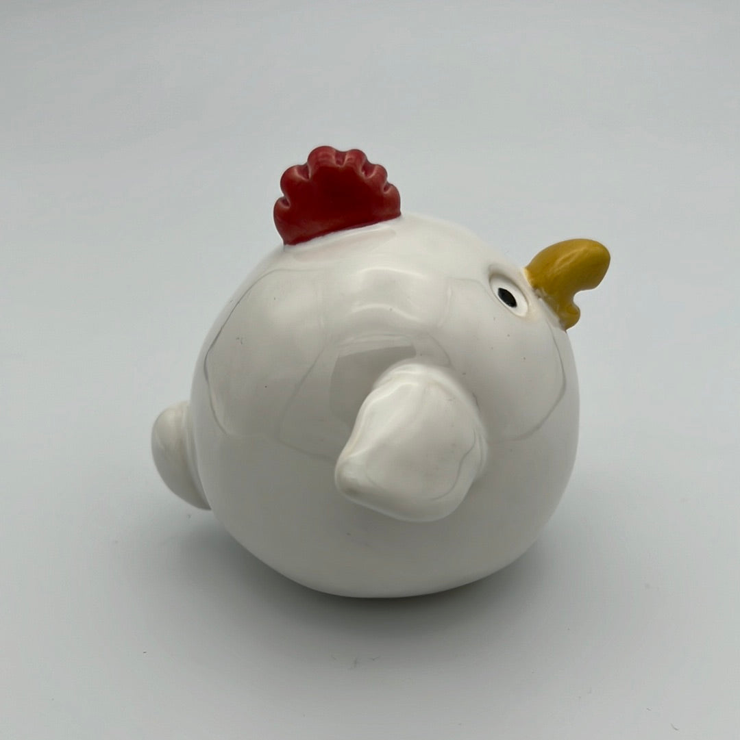 Handmade Rock Hen Collectible - Snow White