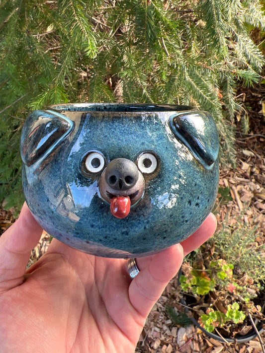 Rock Dogs Planter w/ drip hole - Deep Sea