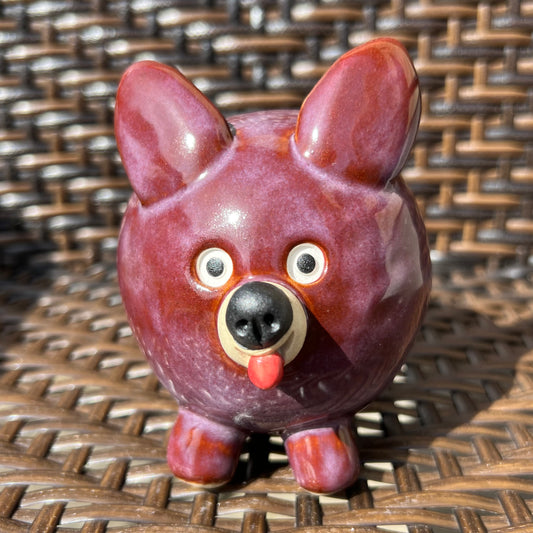Handmade Rock Dog Collectible - Happy Pinot