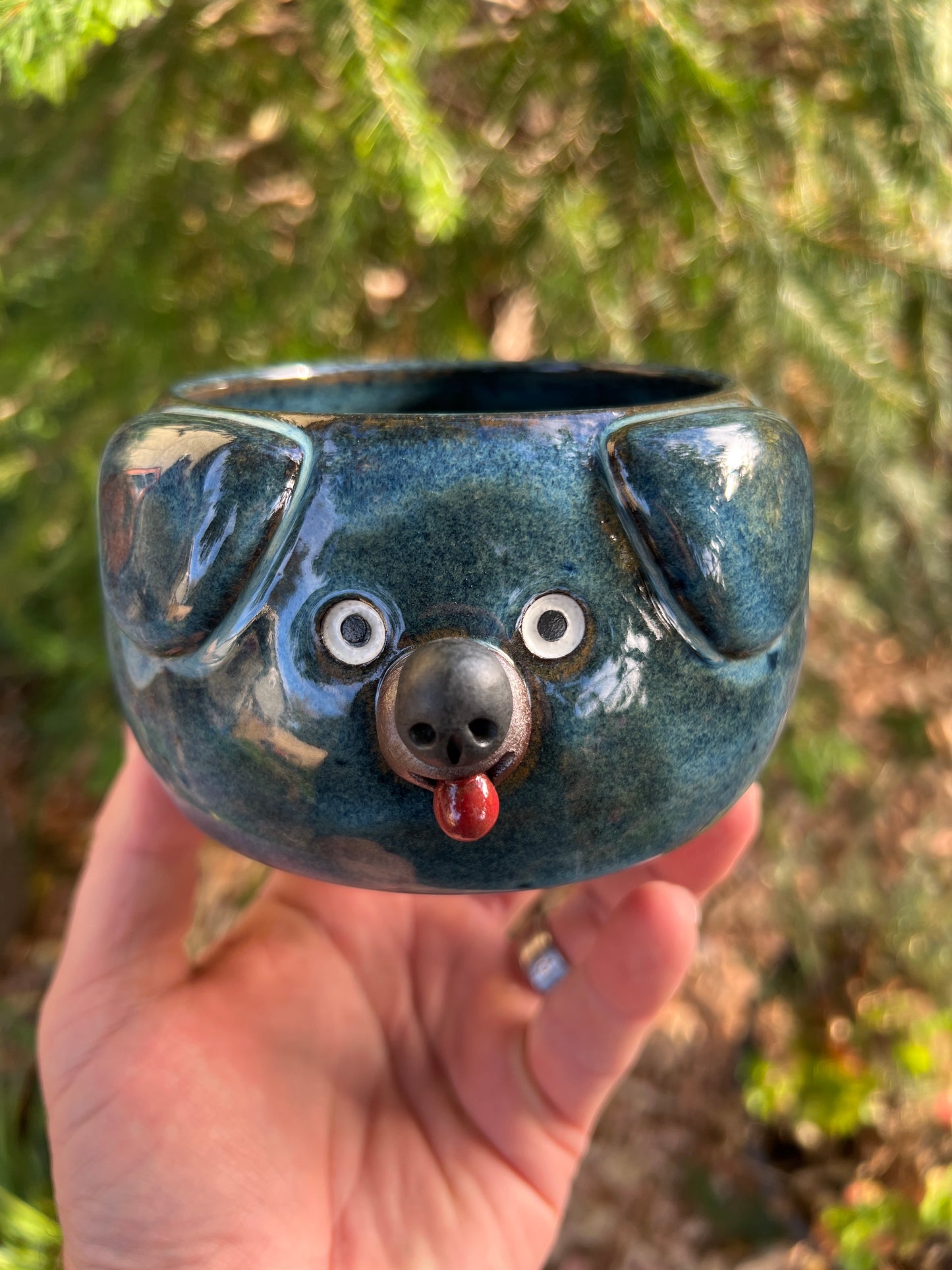 Rock Dogs Planter w/ drip hole - Deep Sea