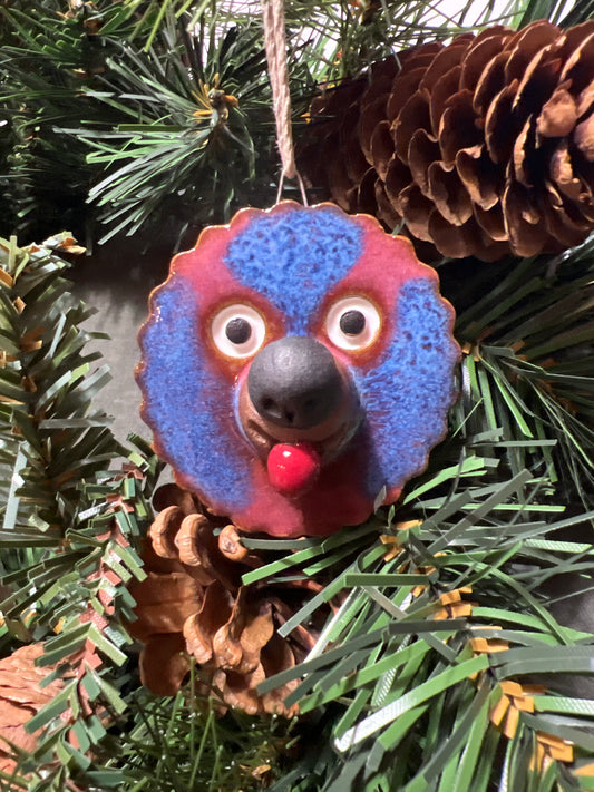 Handmade Rock Dogs Ornament - Purpled Blue