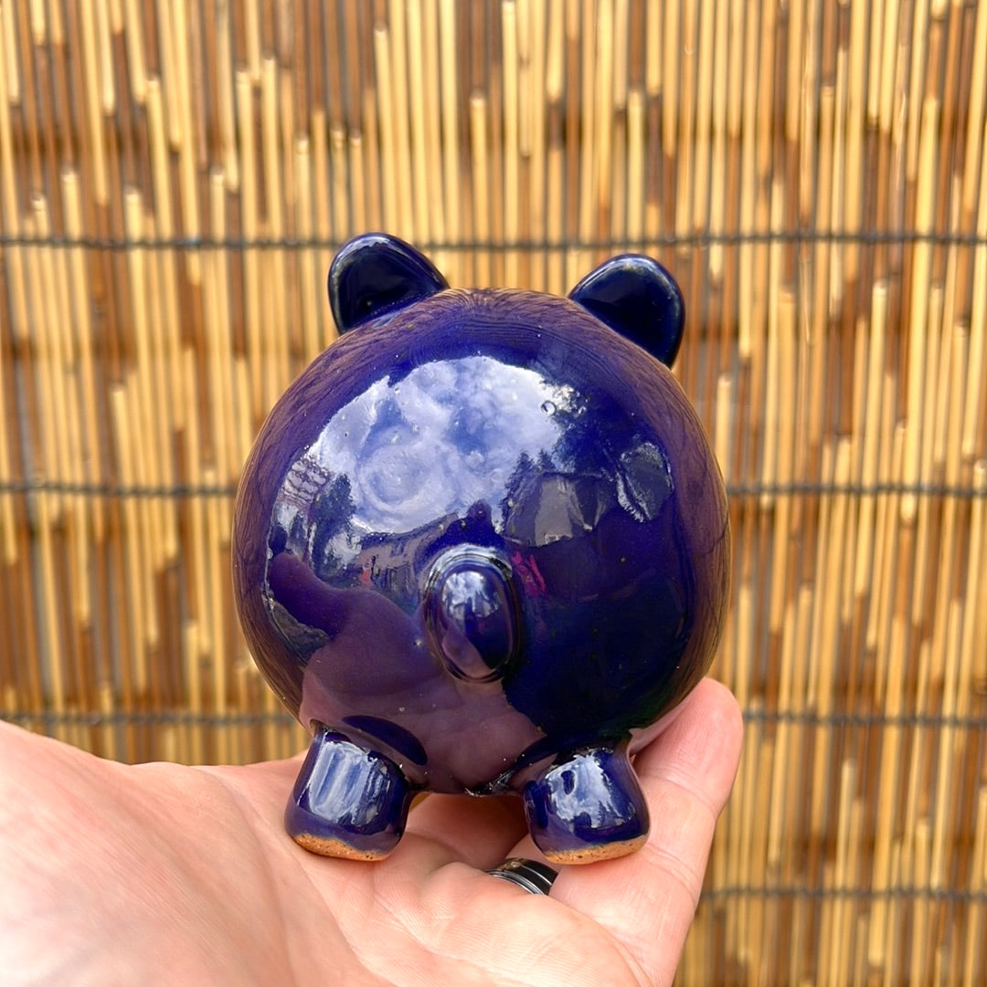 Handmade Rock Dog Collectible - Cobalt Bluey