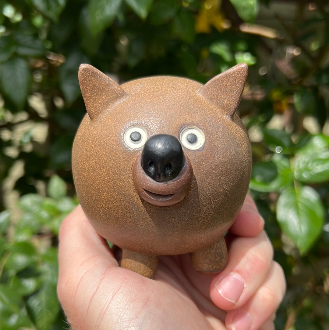 Handmade Rock Dog Collectible - Matte Brown