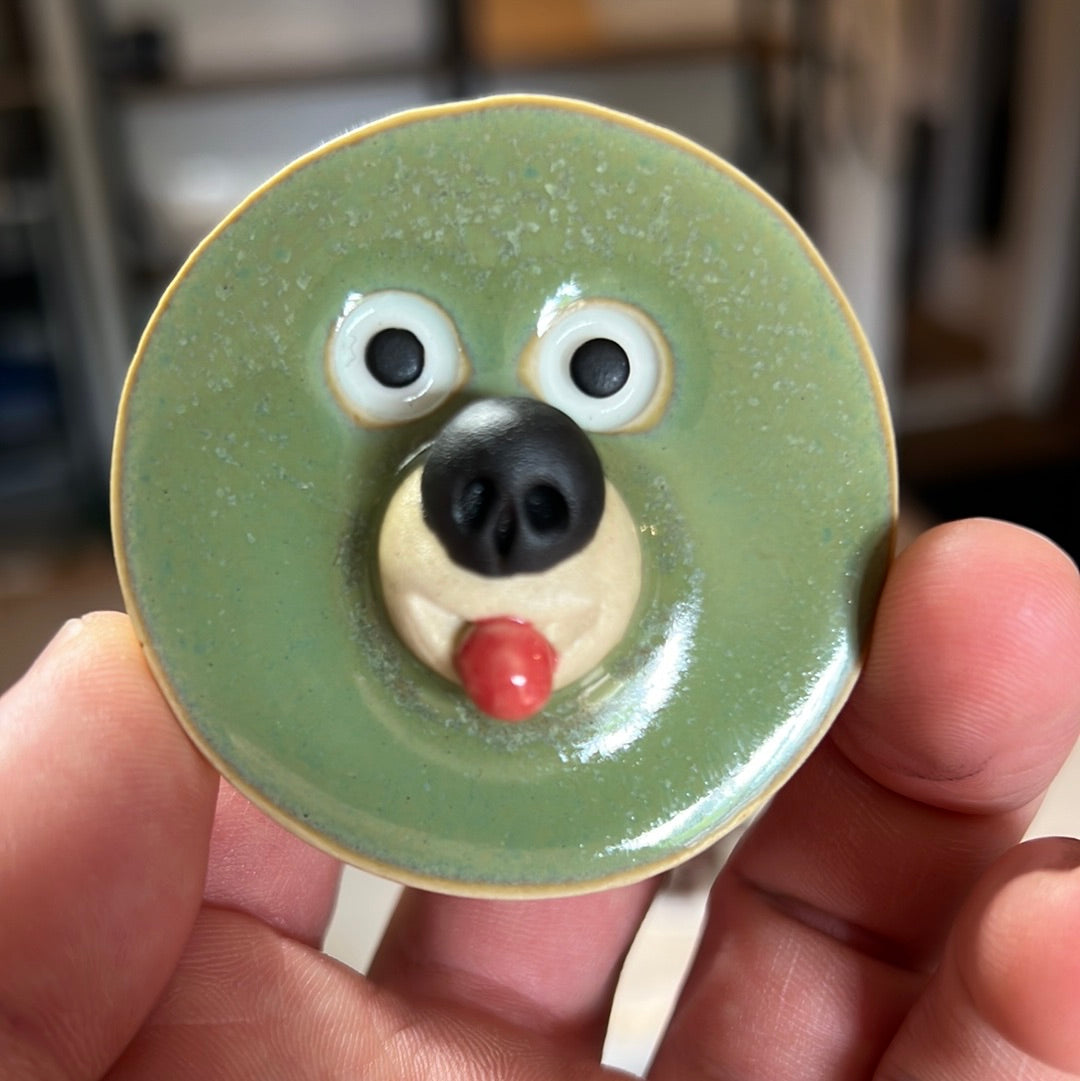 Handmade Rock Dogs Magnet - Jade