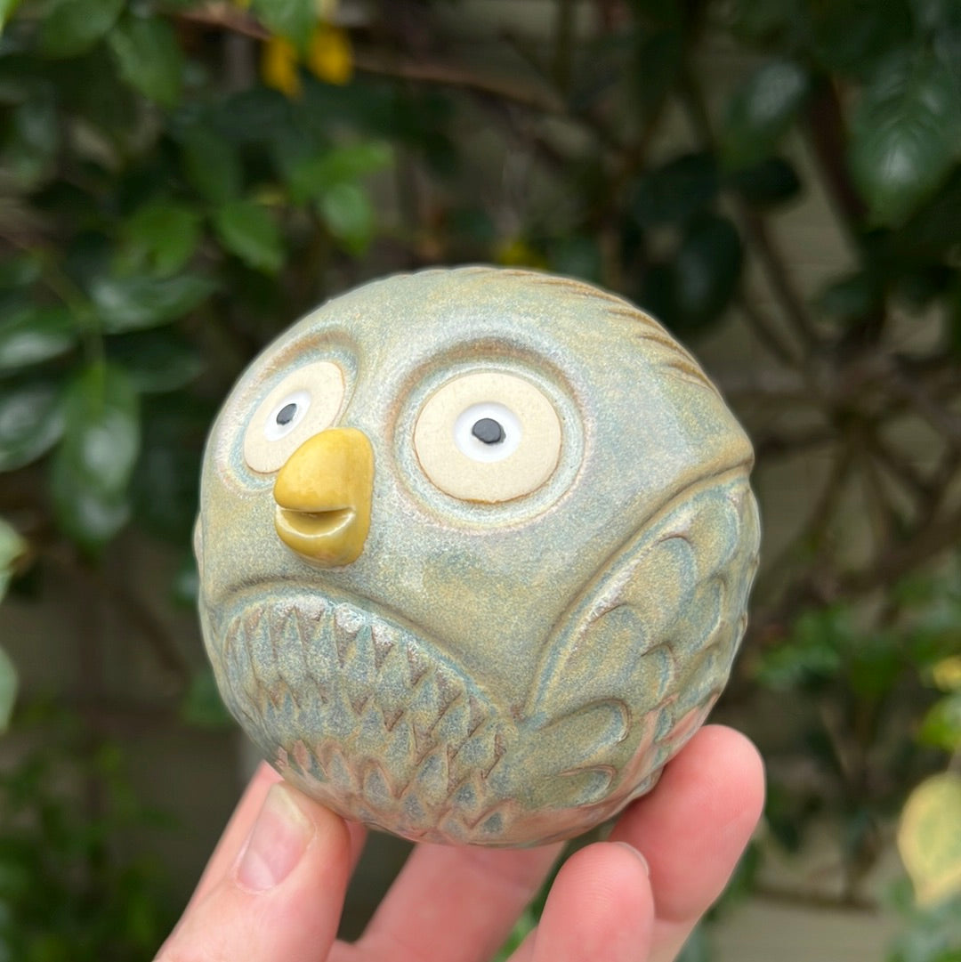 Handmade Rock Owl Collectible - Northern Lights